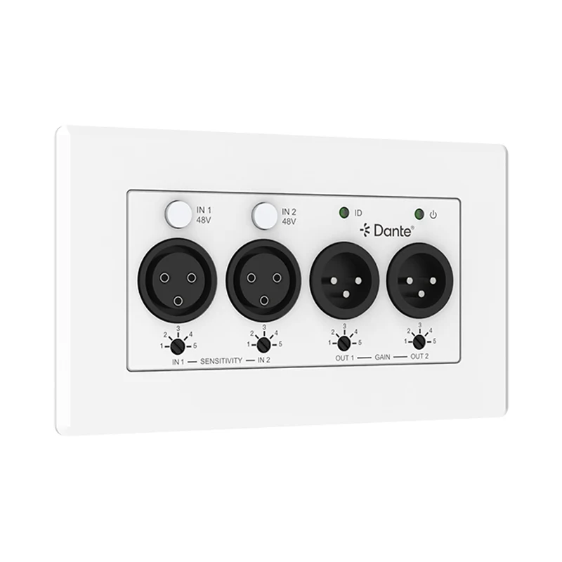 Convertisseur Dante XLR analogique 2 canaux
